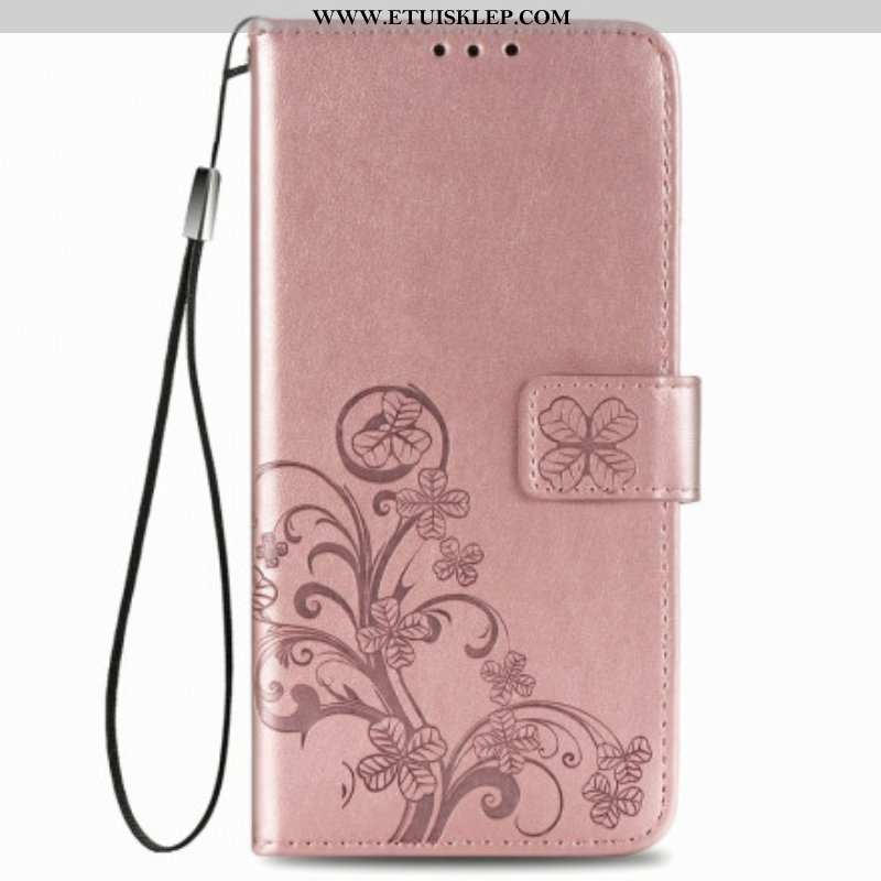 Etui Folio do Oppo A54 5G / A74 5G Czterolistna Koniczyna